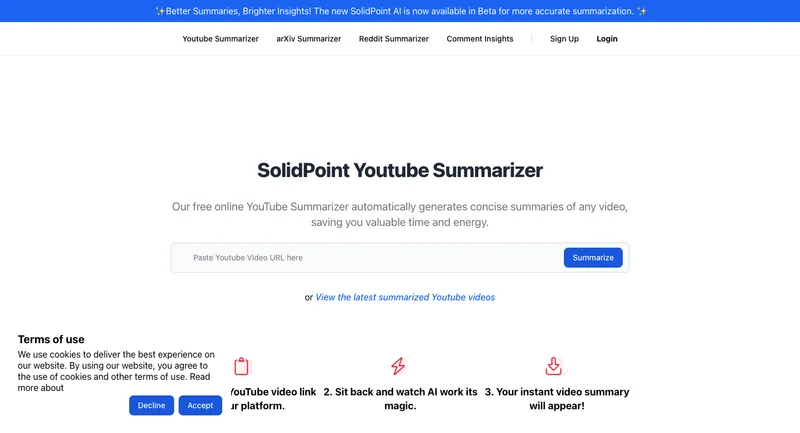 Solid Point : Youtube Video Summarizer