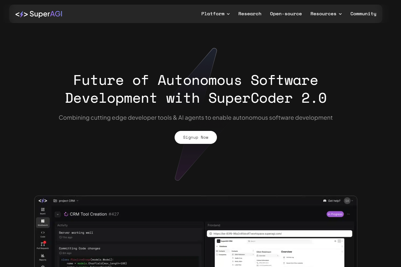SuperAGI screenshot