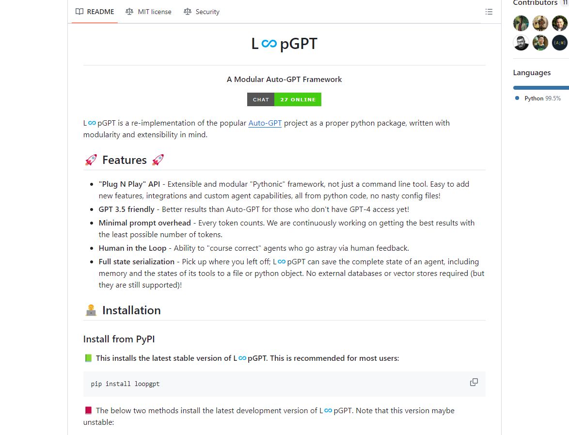 LoopGPT screenshot