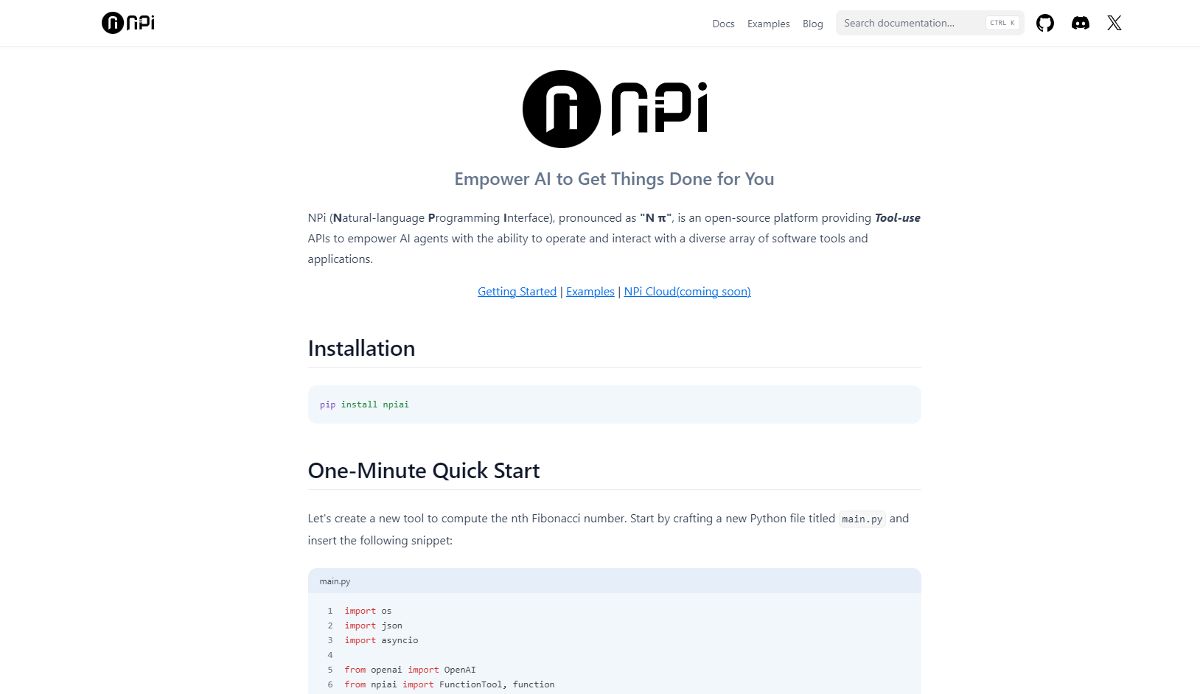NPi AI screenshot