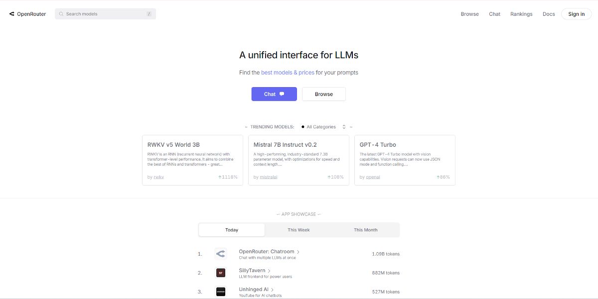OpenRouter AI screenshot