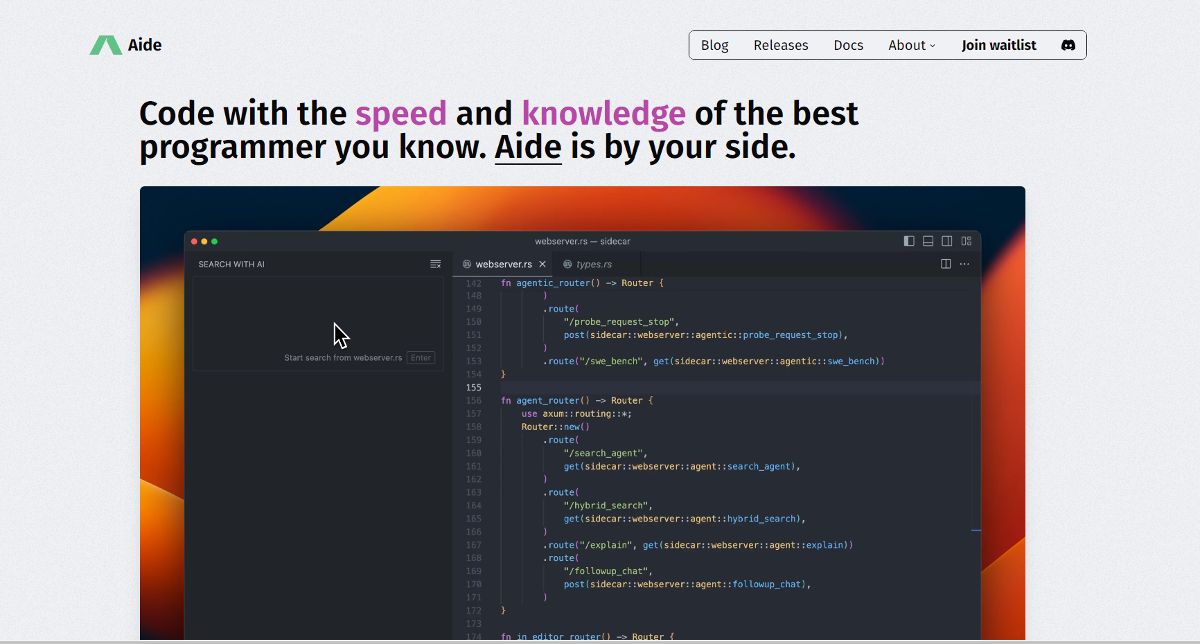 Aide screenshot
