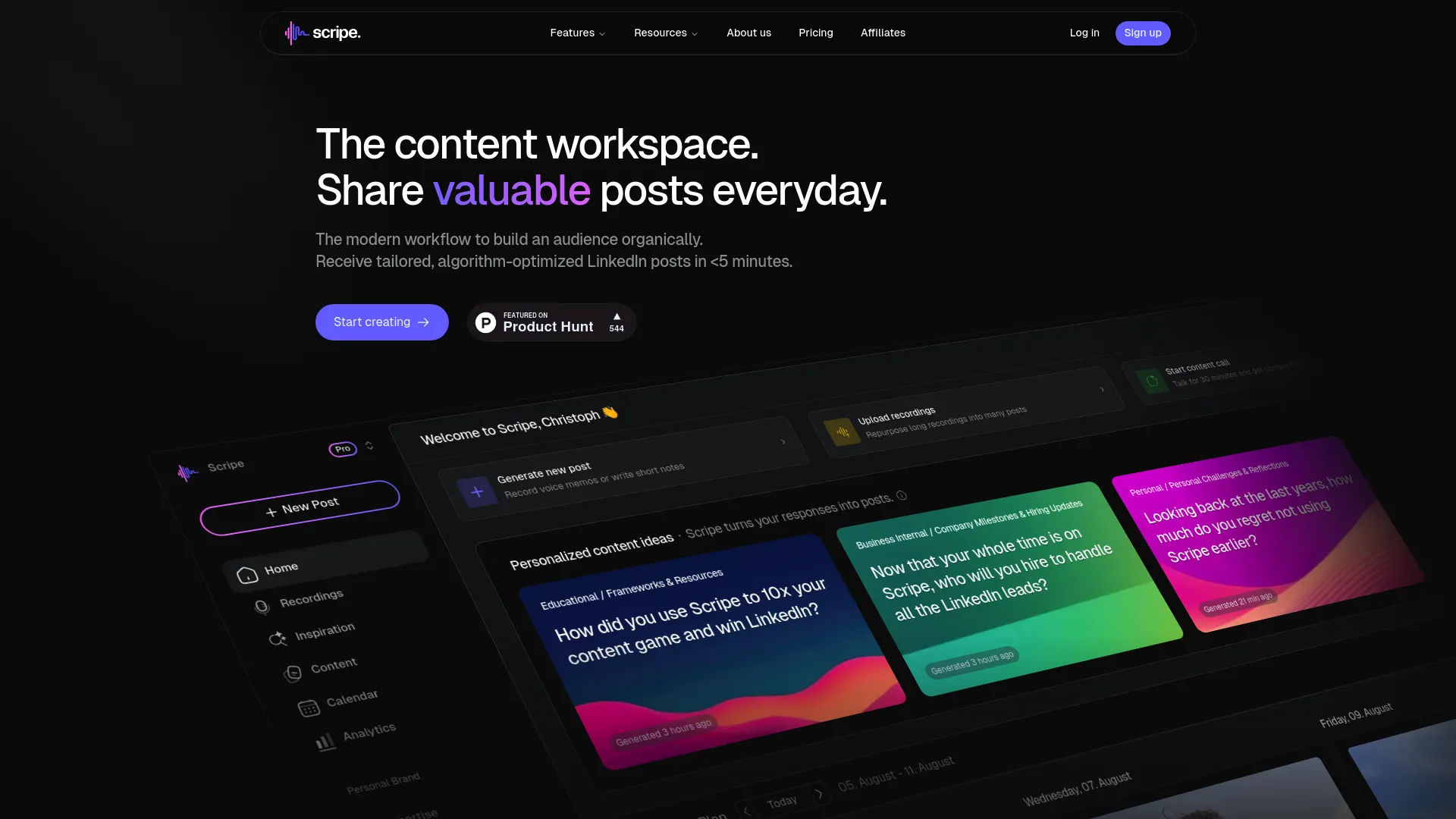Scripe - Linkedin post scheduler