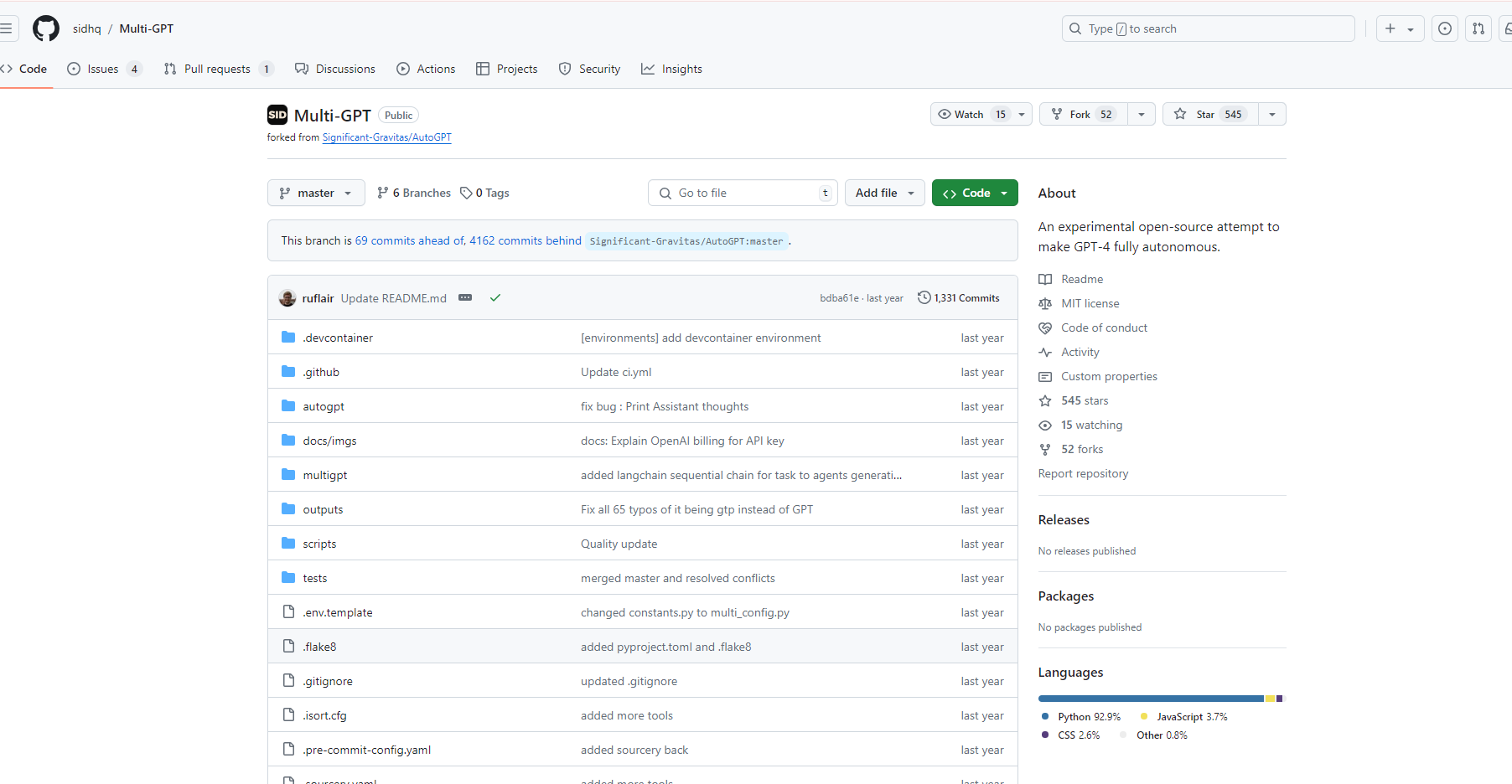 Multi-GPT screenshot