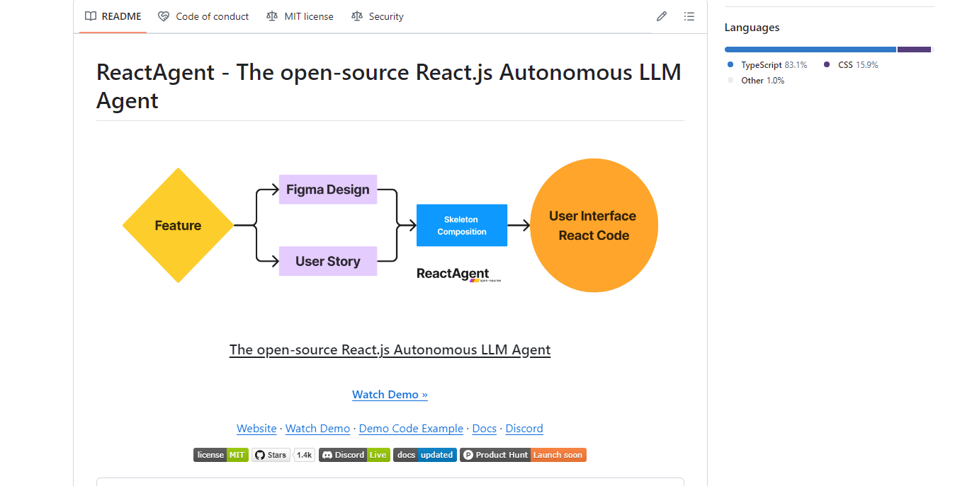 ReactAgent screenshot