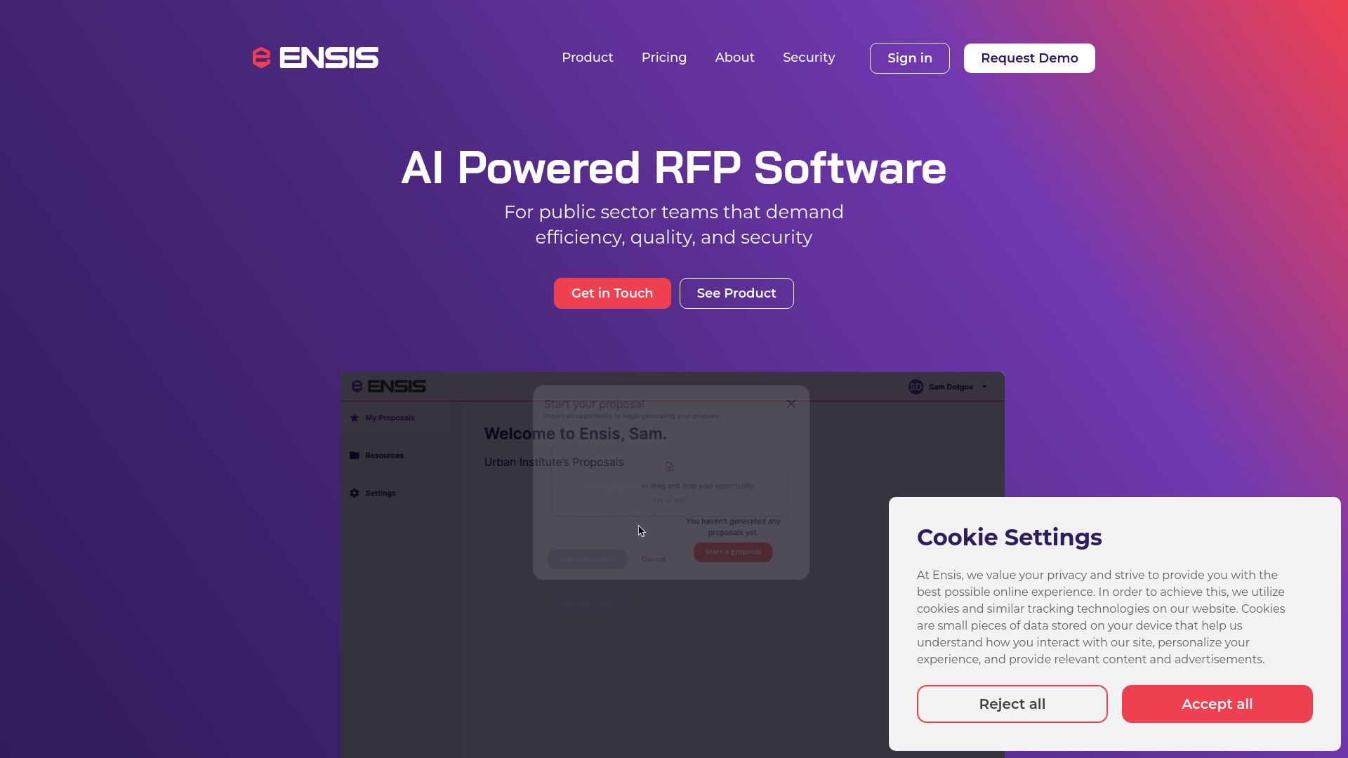 Ensis screenshot